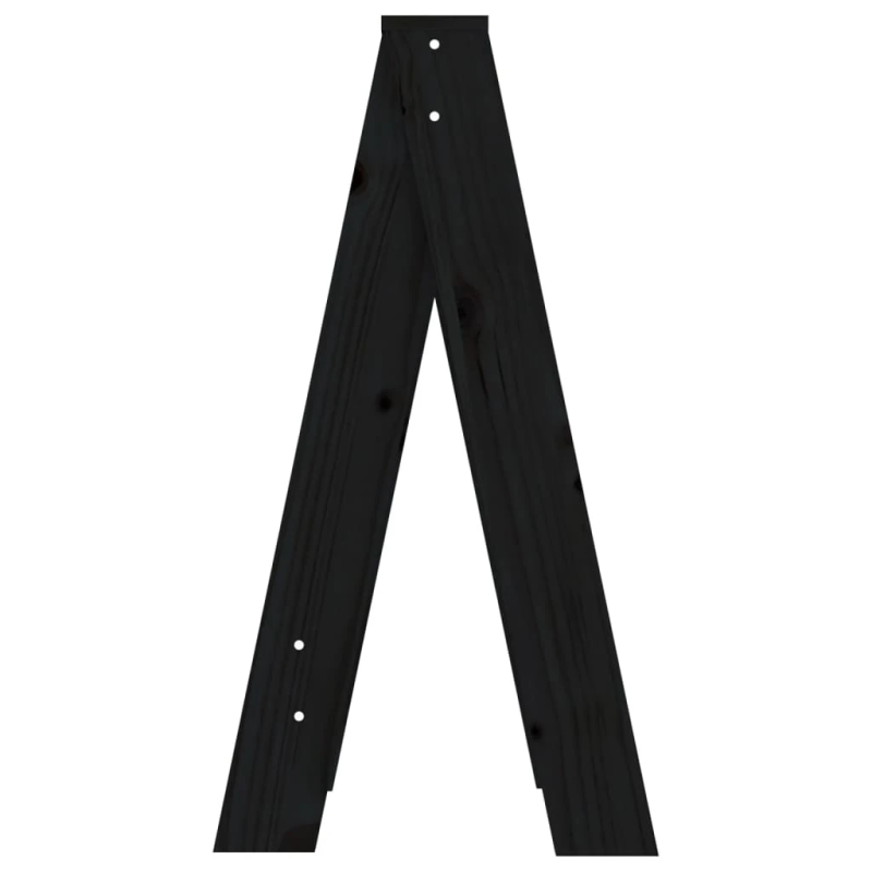 vidaXL taburetes, 2 gab., melnas 40x40x75 cm, priedes masīvkoks