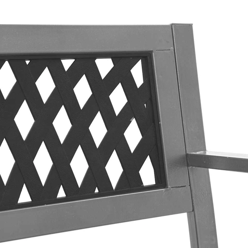 vidaXL dārza sols, melns, 120 cm, tērauds