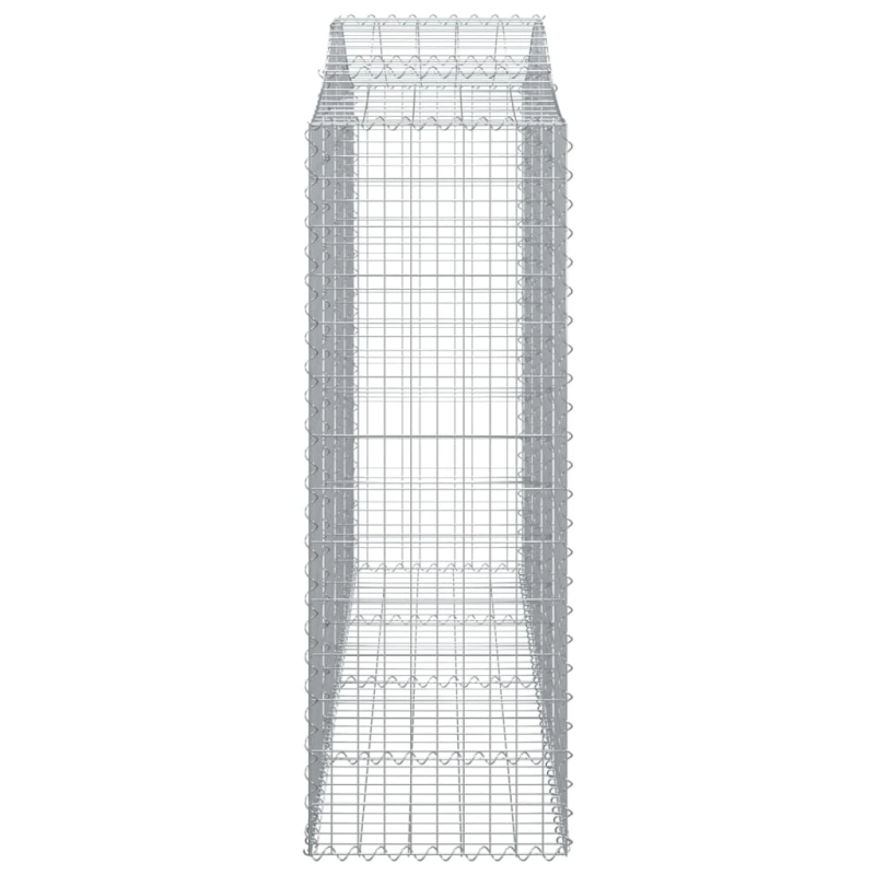 vidaXL arkveida gabiona grozs, 200x50x140-160 cm, cinkota dzelzs