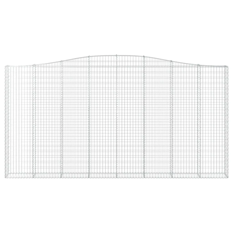 vidaXL arkveida gabiona grozs, 400x30x200-220 cm, cinkota dzelzs