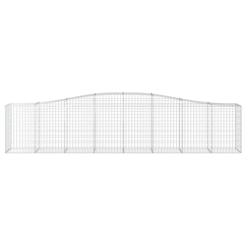 vidaXL arkveida gabiona grozs, 400x50x80-100 cm, cinkota dzelzs
