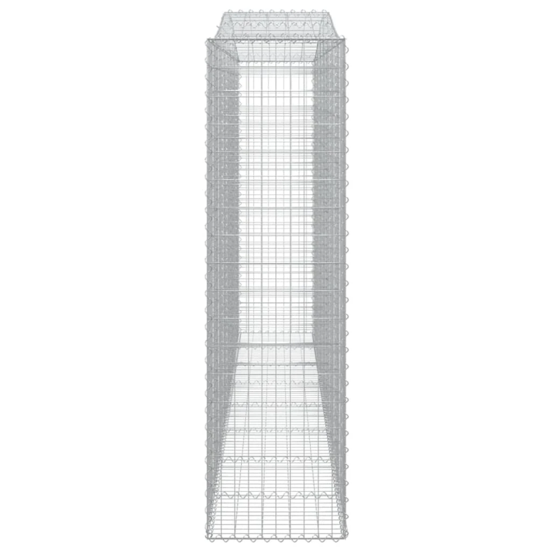 vidaXL arkveida gabiona grozs, 400x50x180-200 cm, cinkota dzelzs