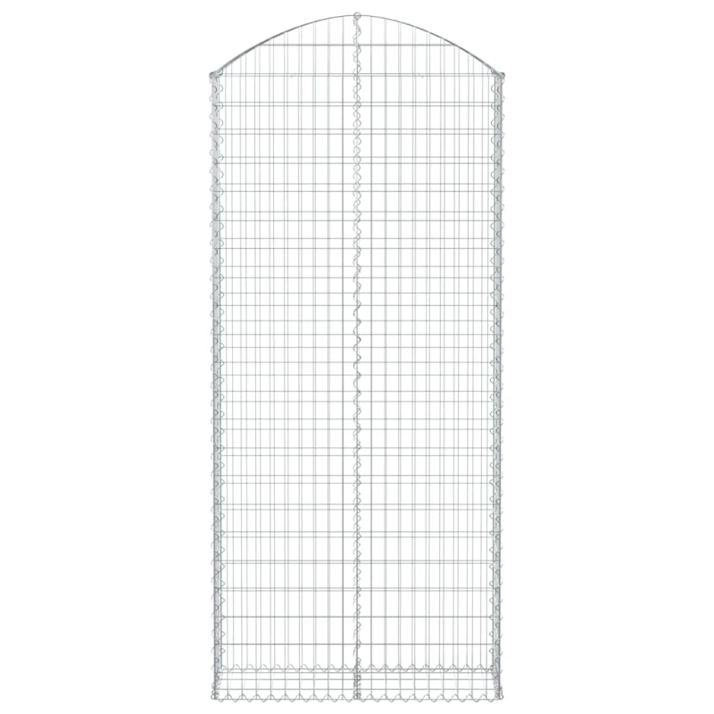 vidaXL arkveida gabiona grozs, 100x30x220-240 cm, cinkota dzelzs