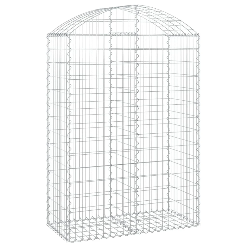vidaXL arkveida gabiona grozs, 100x50x140-160 cm, cinkota dzelzs