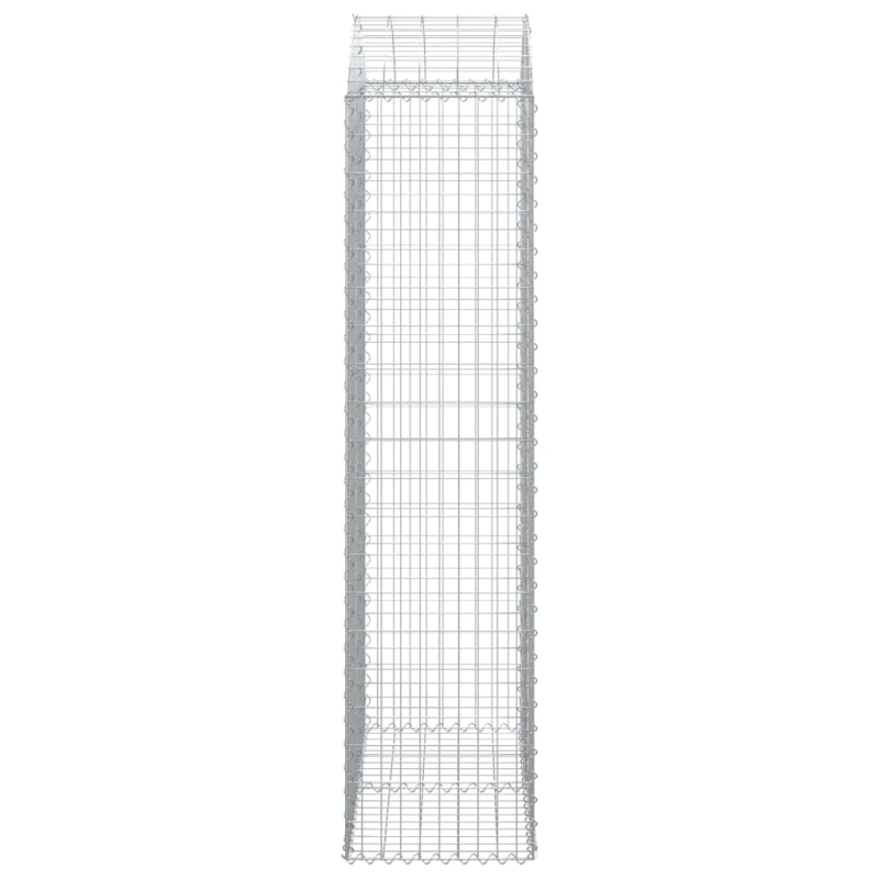 vidaXL arkveida gabiona grozs, 100x50x200-220 cm, cinkota dzelzs