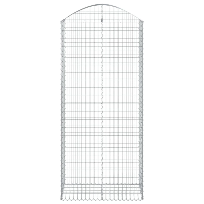 vidaXL arkveida gabiona grozs, 100x50x220-240 cm, cinkota dzelzs