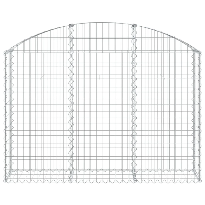 vidaXL arkveida gabiona grozs, 150x30x100-120 cm, cinkota dzelzs