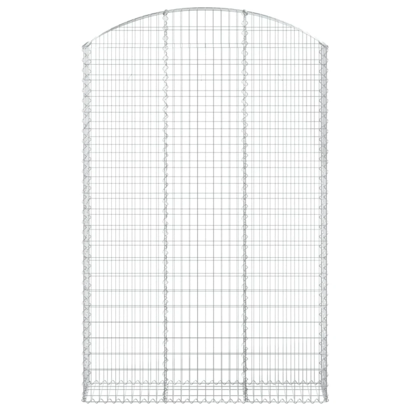 vidaXL arkveida gabiona grozs, 150x30x220-240 cm, cinkota dzelzs
