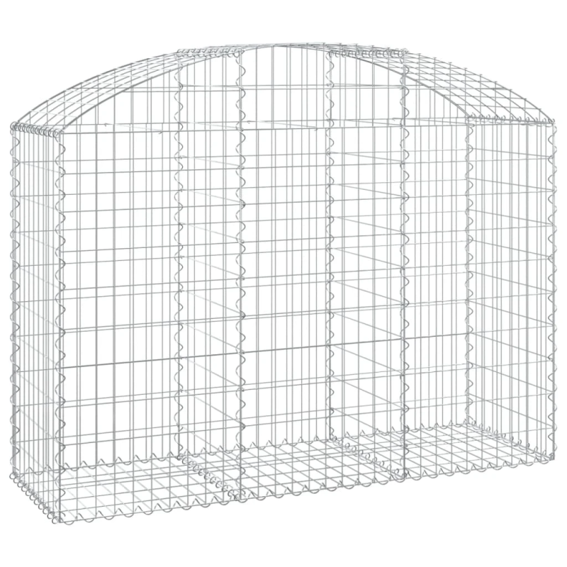 vidaXL arkveida gabiona grozs, 150x50x100-120 cm, cinkota dzelzs