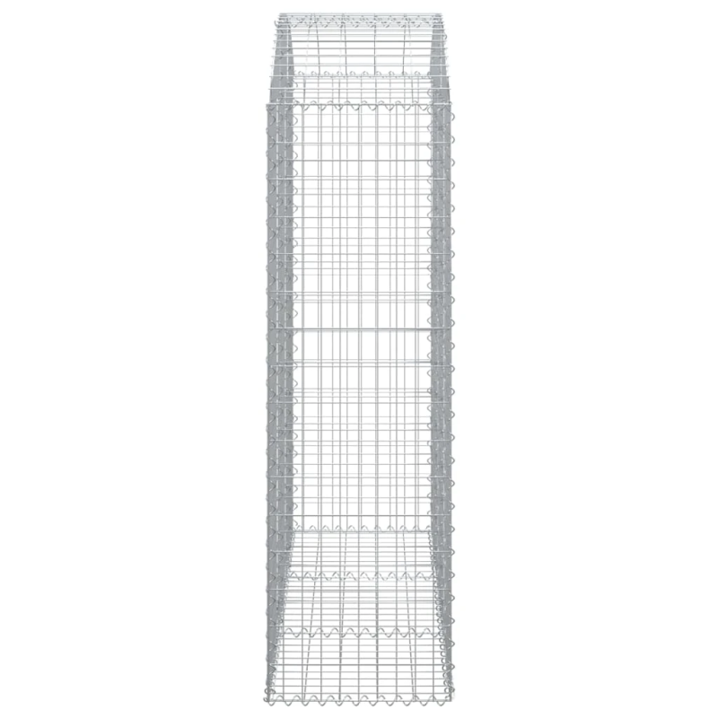 vidaXL arkveida gabiona grozs, 150x50x160-180 cm, cinkota dzelzs
