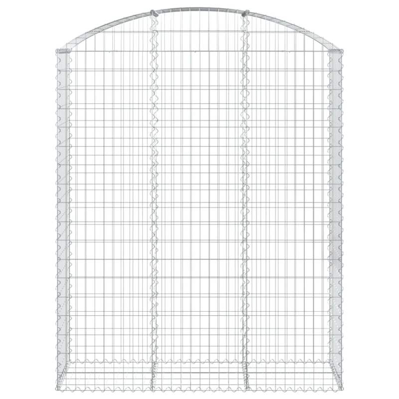 vidaXL arkveida gabiona grozs, 150x50x180-200 cm, cinkota dzelzs