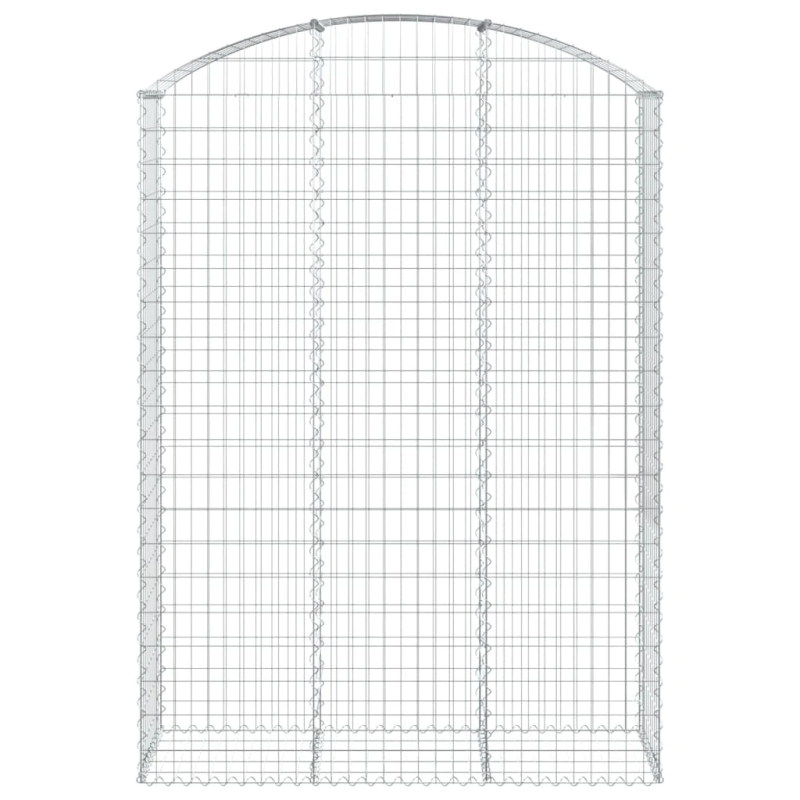 vidaXL arkveida gabiona grozs, 150x50x200-220 cm, cinkota dzelzs