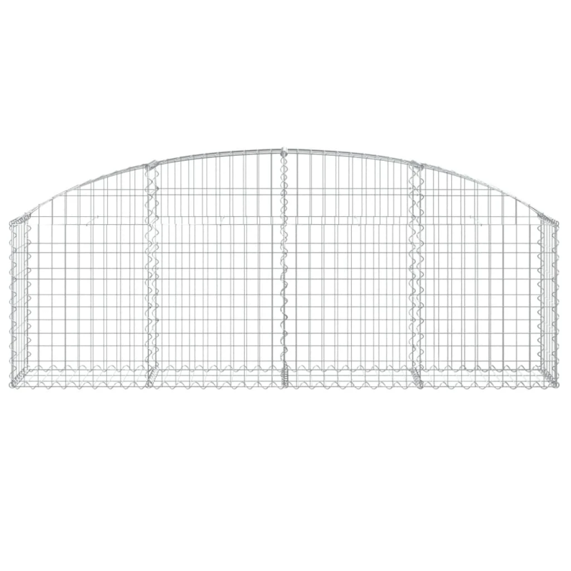 vidaXL arkveida gabiona grozs, 200x30x60-80 cm, cinkota dzelzs