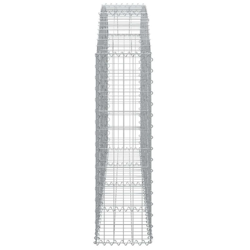 vidaXL arkveida gabiona grozs, 200x30x100-120 cm, cinkota dzelzs