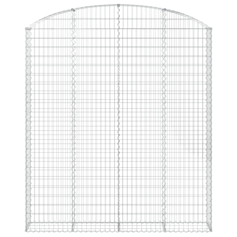 vidaXL arkveida gabiona grozs, 200x30x220-240 cm, cinkota dzelzs