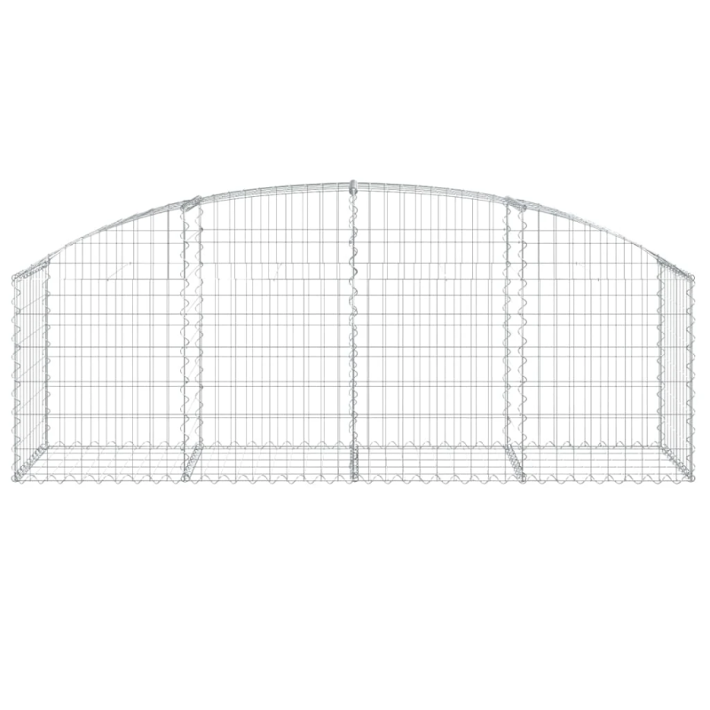 vidaXL arkveida gabiona grozs, 200x50x60-80 cm, cinkota dzelzs