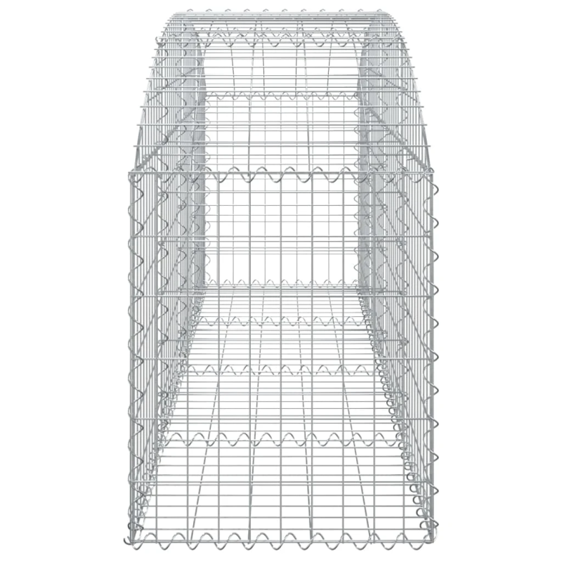 vidaXL arkveida gabiona grozs, 200x50x60-80 cm, cinkota dzelzs