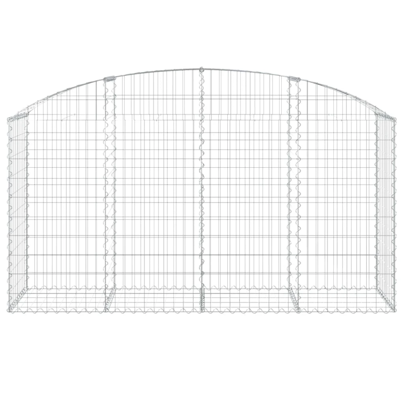 vidaXL arkveida gabiona grozs, 200x50x100-120 cm, cinkota dzelzs