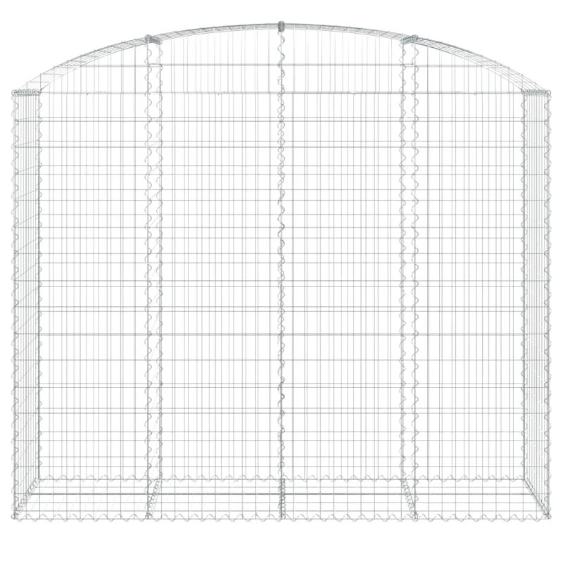 vidaXL arkveida gabiona grozs, 200x50x160-180 cm, cinkota dzelzs