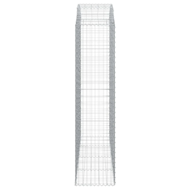 vidaXL arkveida gabiona grozs, 200x50x200-220 cm, cinkota dzelzs
