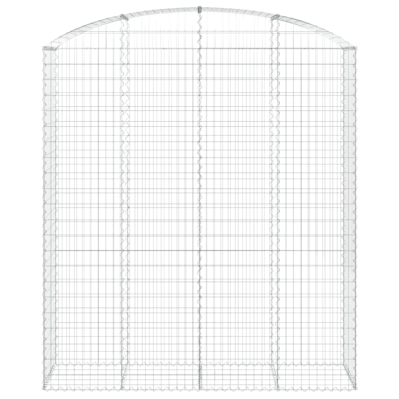 vidaXL arkveida gabiona grozs, 200x50x220-240 cm, cinkota dzelzs