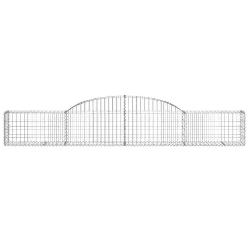 vidaXL arkveida gabiona grozs, 300x30x40-60 cm, cinkota dzelzs