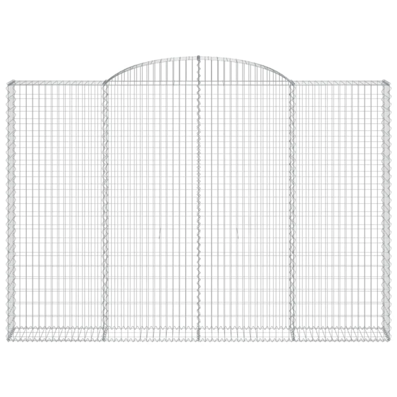 vidaXL arkveida gabiona grozs, 300x30x200-220 cm, cinkota dzelzs