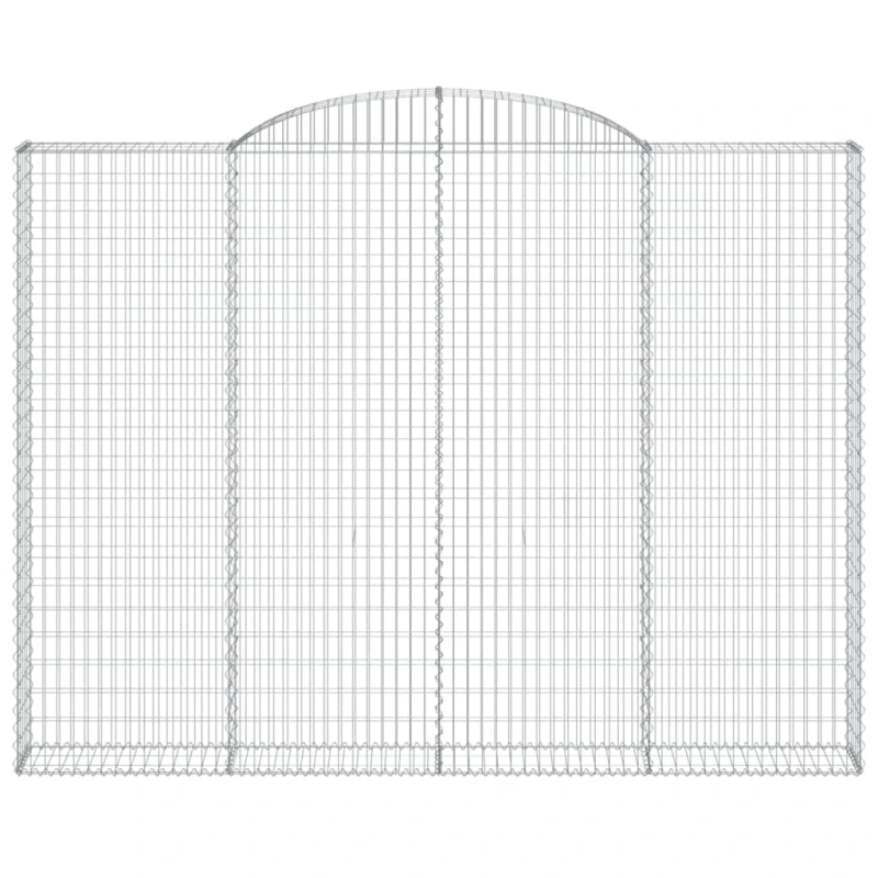 vidaXL arkveida gabiona grozs, 300x30x220-240 cm, cinkota dzelzs