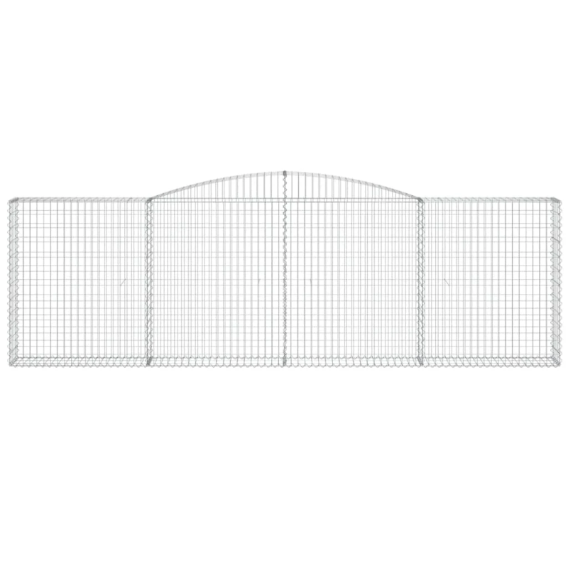 vidaXL arkveida gabiona grozs, 400x30x120-140 cm, cinkota dzelzs
