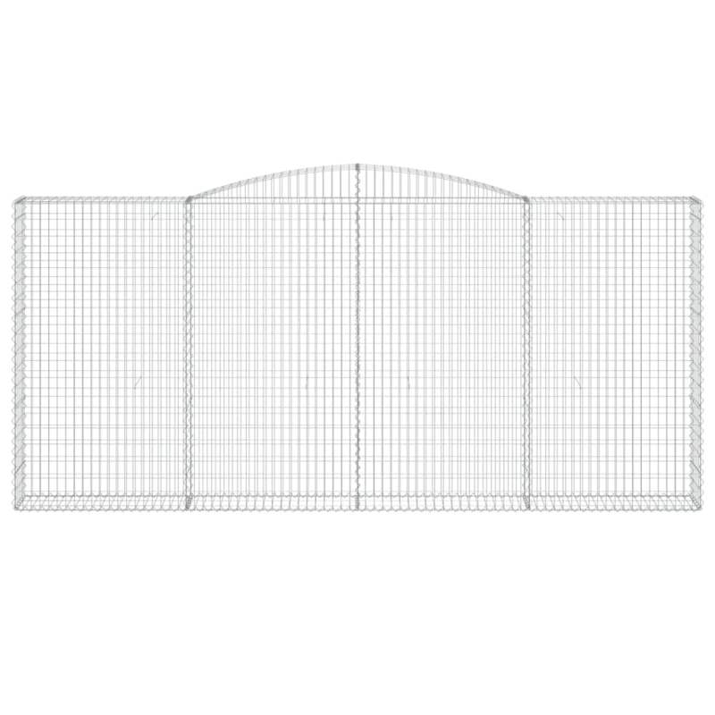 vidaXL arkveida gabiona grozs, 400x30x180-200 cm, cinkota dzelzs