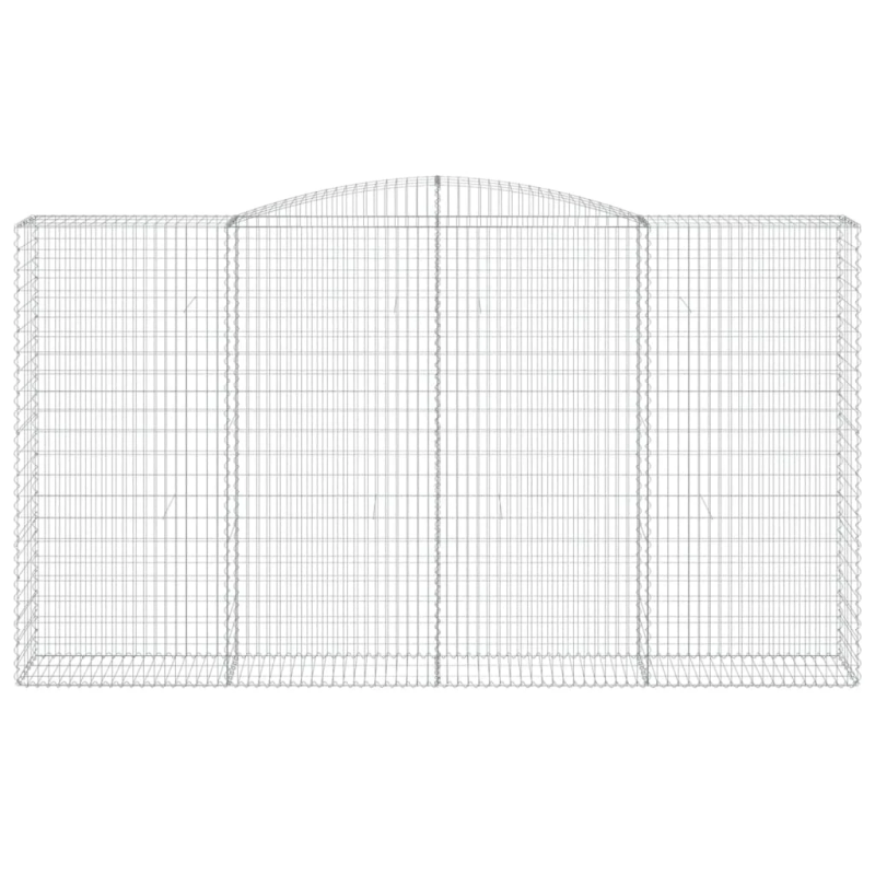 vidaXL arkveida gabiona grozs, 400x50x220-240 cm, cinkota dzelzs