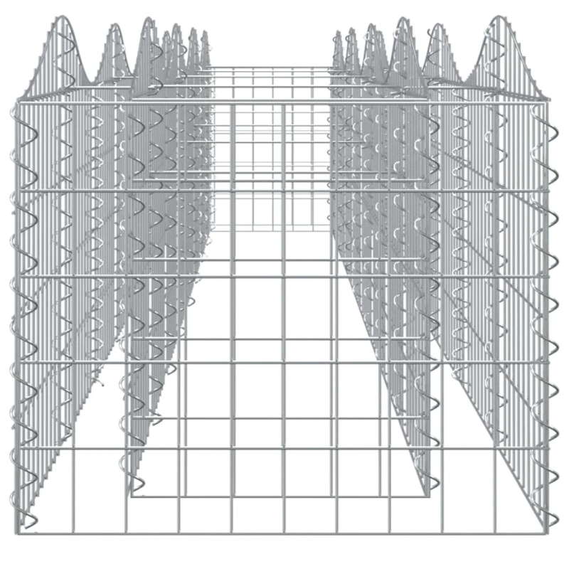 vidaXL arkveida gabiona grozs, 400x50x50 cm, cinkota dzelzs