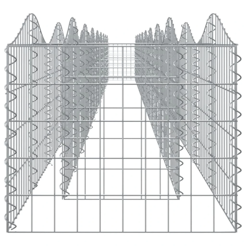 vidaXL arkveida gabiona grozs, 800x50x50 cm, cinkota dzelzs
