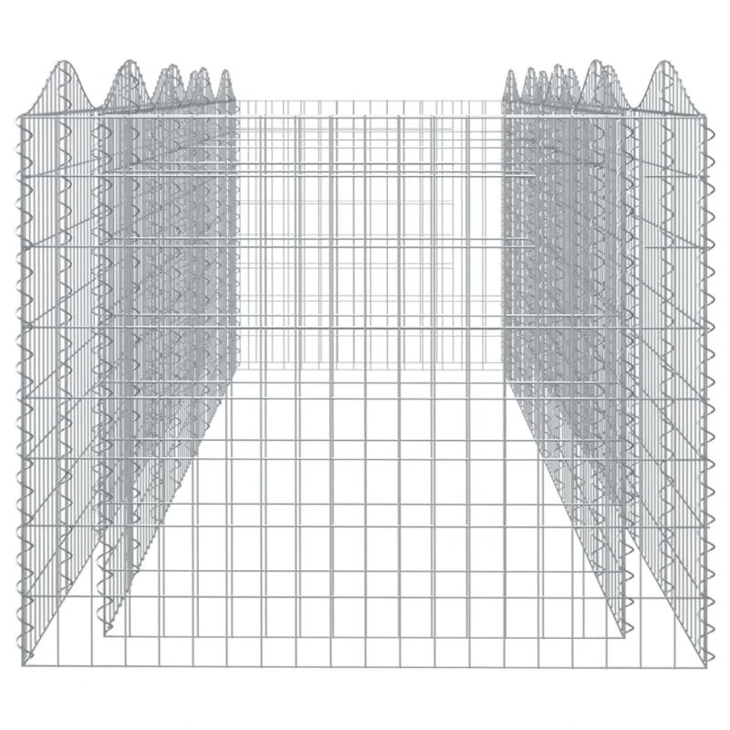 vidaXL arkveida gabiona grozs, 400x100x100 cm, cinkota dzelzs