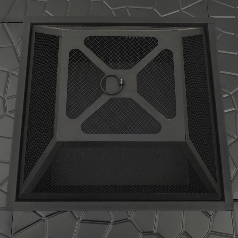 vidaXL ugunskura trauks ar kruķi, 79x79x46,5 cm, XXL, tērauds