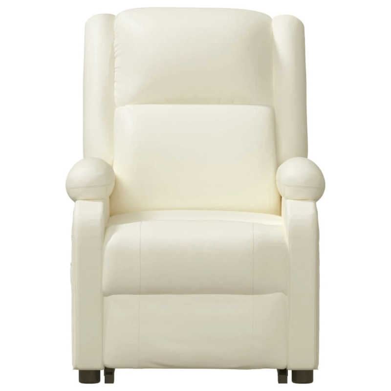 vidaXL masāžas krēsls, paceļams, krēmkrāsas mākslīgā āda