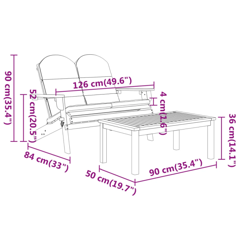 vidaXL 4-daļīgs dārza atpūtas mēbeļu komplekts, akācijas masīvkoks