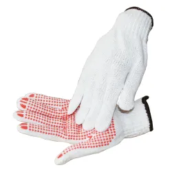 Перчатки вязаные с ПВХ точками, односторонние, размер 8