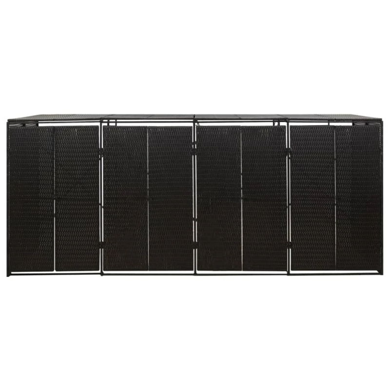 vidaXL četrdaļīga nojume atkritumu konteineram, melna, 274x80x117 cm