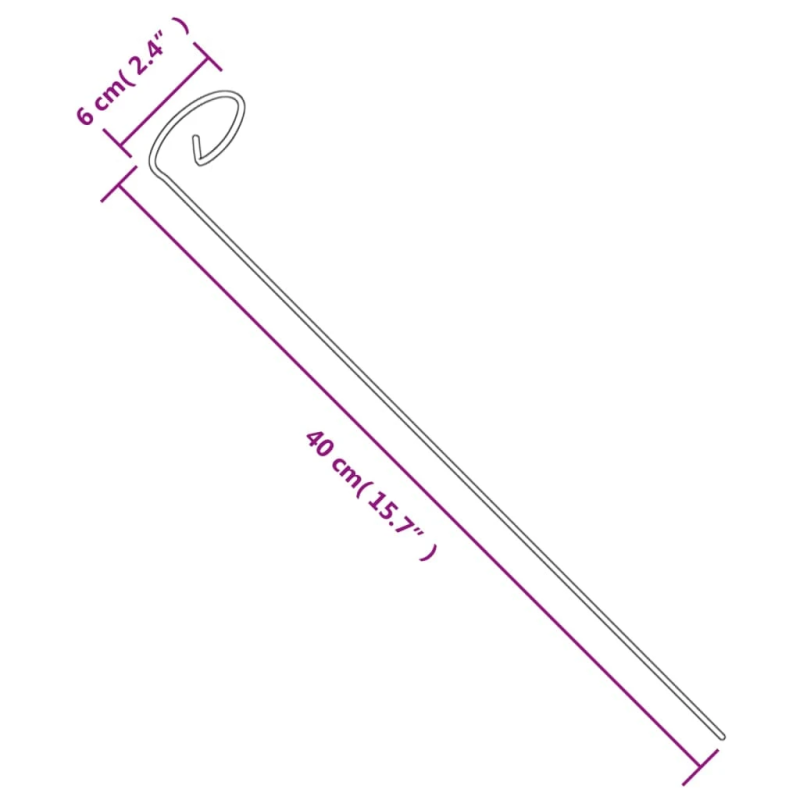 vidaXL dārza augu mietiņi, 20 gab., tumši zaļi, 40 cm, tērauds