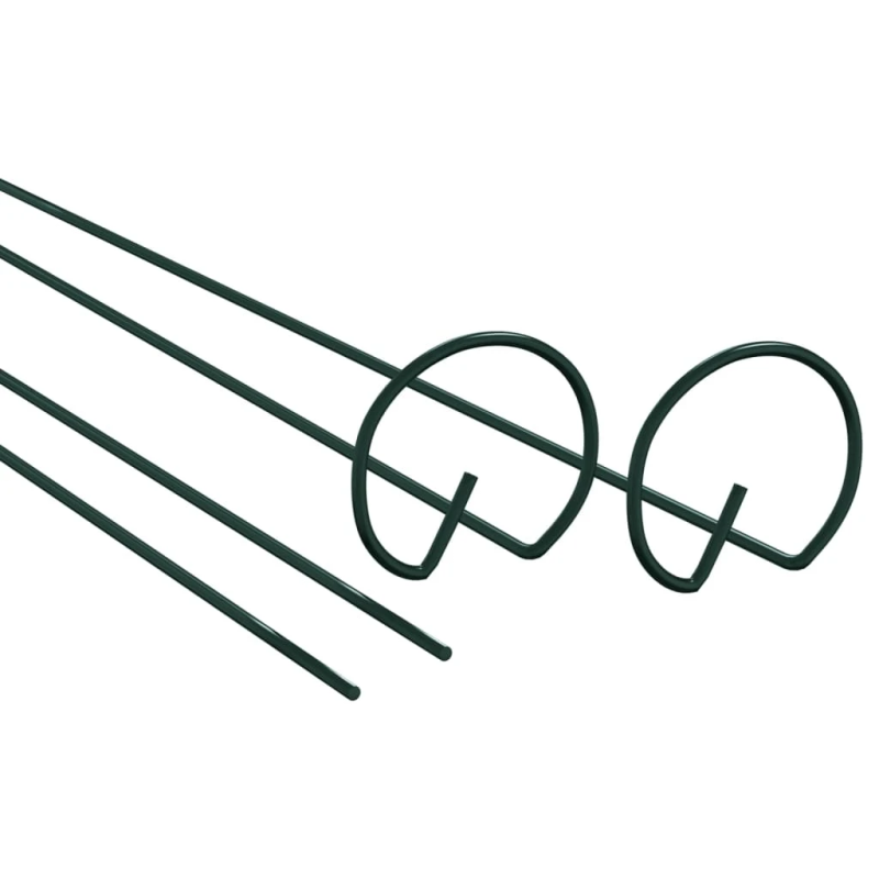 vidaXL dārza augu mietiņi, 20 gab., tumši zaļi, 91 cm, tērauds