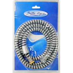 Dušas pievads Flex S-2 150cm, dubultā pinuma, kon. uzg., melns