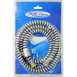 Душевой шланг Flex S-2 150см, двойной оплеткой, коническим наконечником, черный