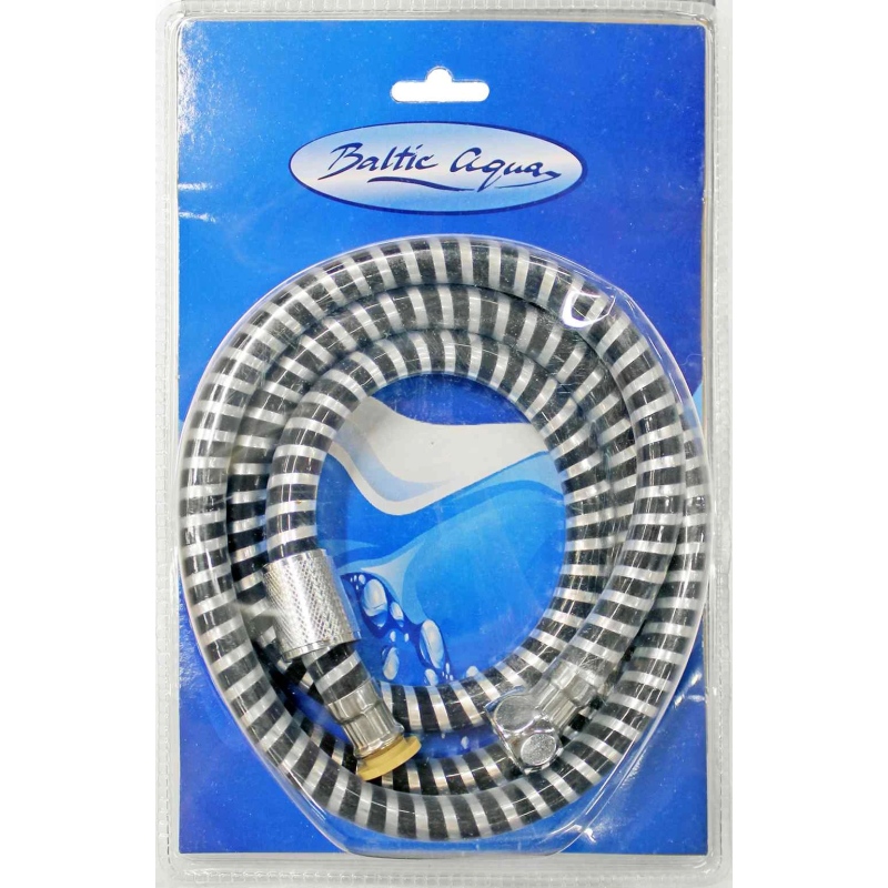 Dušas pievads Flex S-2 150cm, dubultā pinuma, kon. uzg., melns