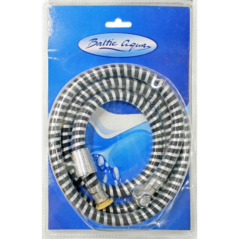 Dušas pievads Flex S-2 150cm, dubultā pinuma, kon. uzg., melns