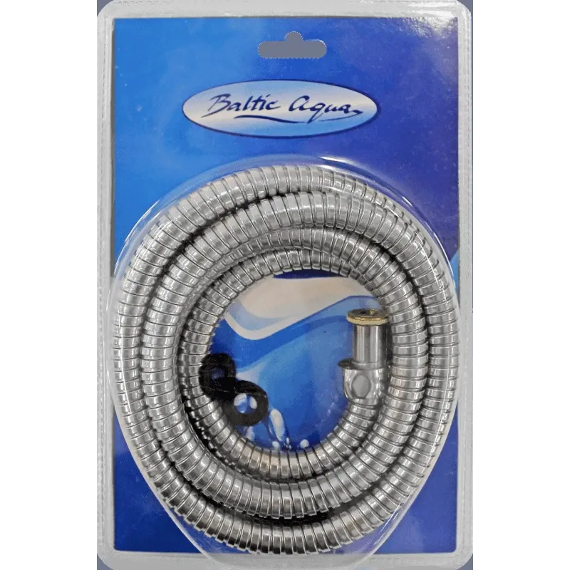 Dušas pievads O-2 175cm, dubultā pinuma, kon. uzg., hromēts