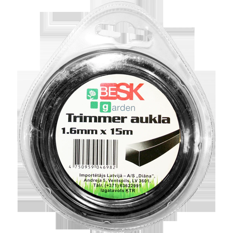 Trimmera aukla 1.6mm15m kvadr.