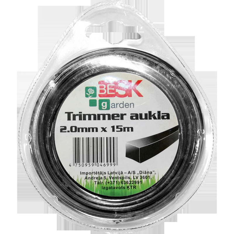 Trimmera aukla 2.0mm15m kvadr.