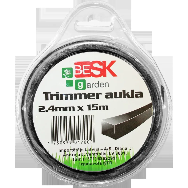 Trimmera aukla 2.4mm15m kvadr.
