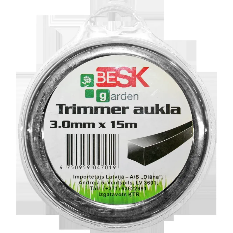 Trimmera aukla 3.0mm15m kvadr.